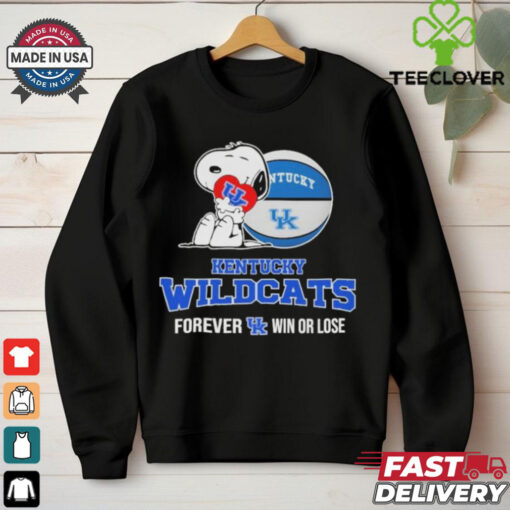 Snoopy Hug Heart Kentucky Wildcats Forever Win Or Lose T shirts