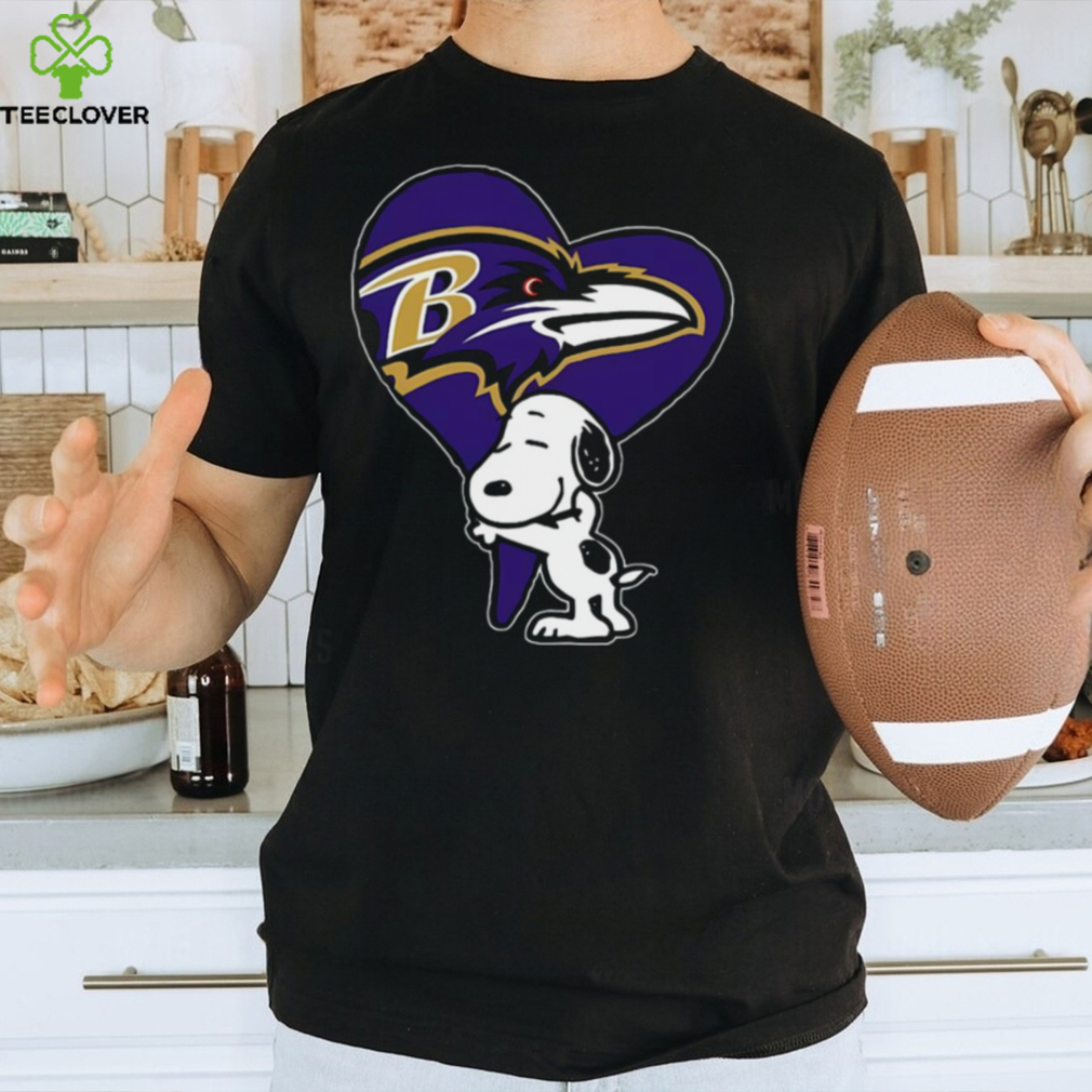 Snoopy Hugs The Baltimore Ravens Heart T Shirt Snoopy Hugs The Baltimore Ravens Heart T Shirt