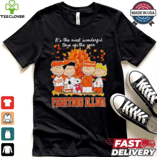 Snoopy Illinois Fighting Illini Fall the most beautiful time of the year shirt