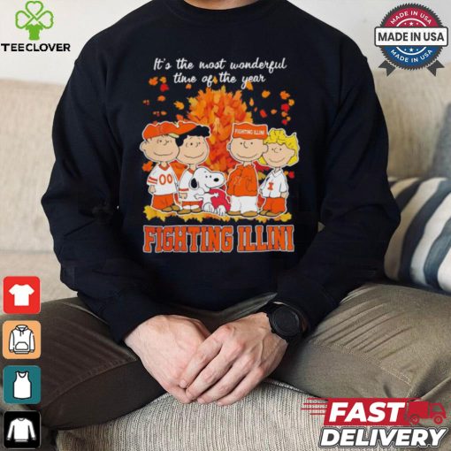 Snoopy Illinois Fighting Illini Fall the most beautiful time of the year shirt