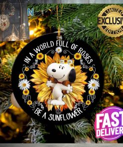 Snoopy In A World Full Of Roses Christmas Decorations Ornament