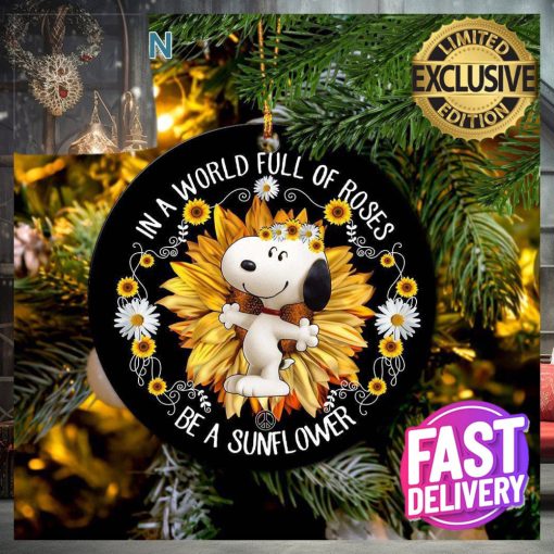 Snoopy In A World Full Of Roses Christmas Decorations Ornament