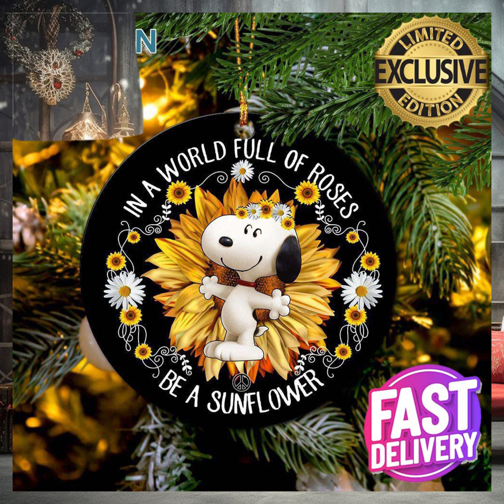 Snoopy In A World Full Of Roses Christmas Decorations Ornament Snoopy In A World Full Of Roses Christmas Decorations Ornament