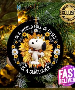 Snoopy In A World Full Of Roses Christmas Decorations Ornament