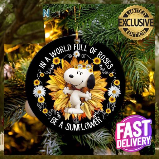 Snoopy In A World Full Of Roses Christmas Decorations Ornament