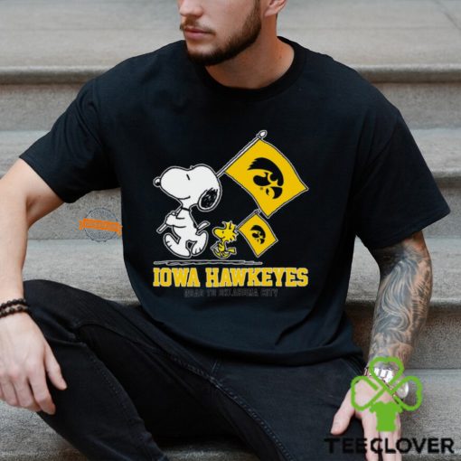 Snoopy Iowa Hawkeyes Road To Oklahoma City flag hoodie, sweater, longsleeve, shirt v-neck, t-shirt