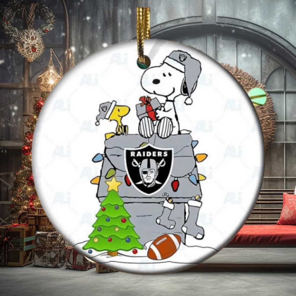 Snoopy Las Vegas Raiders NFL Football Ceramic Tree Ornaments Snoopy Las Vegas Raiders NFL Football Ceramic Tree Ornaments