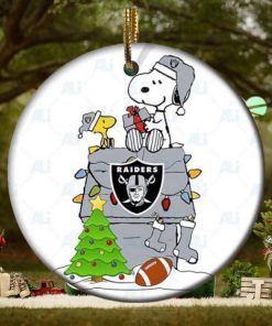 Snoopy Las Vegas Raiders NFL Football Ceramic Tree Ornaments