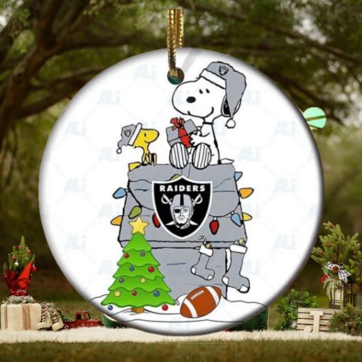 Snoopy Las Vegas Raiders NFL Football Ceramic Tree Ornaments