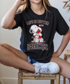 Snoopy Life is better Arizona Diamondback D Backs Shirt