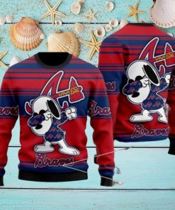 Snoopy Love Atlanta Braves For Baseball MLB Fans Ugly Christmas Sweater