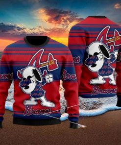 Snoopy Love Atlanta Braves For Baseball MLB Fans Ugly Christmas Sweater