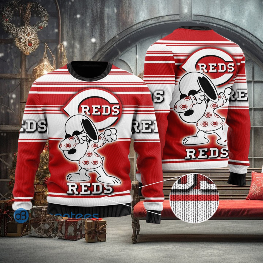 Snoopy Love Cincinnati Reds Ugly Christmas Sweater Christmas Gift Snoopy Love Cincinnati Reds Ugly Christmas Sweater Christmas Gift