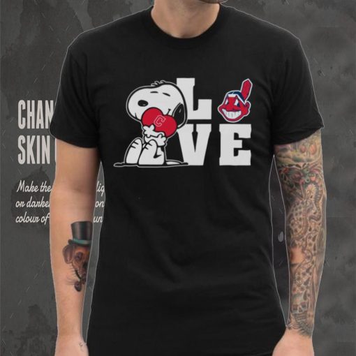 Snoopy Love Cleveland Indians T Shirt