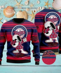 Snoopy Love Minnesota Twins For Baseball MLB Fans Ugly Christmas Sweater