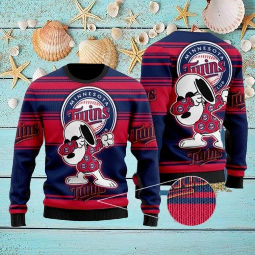 Snoopy Love Minnesota Twins For Baseball MLB Fans Ugly Christmas Sweater