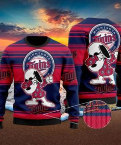 Snoopy Love Minnesota Twins For Baseball MLB Fans Ugly Christmas Sweater