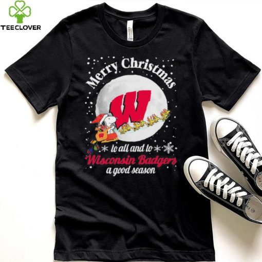 Snoopy Merry Christmas To All And To All A Wisconsin Badgers A Good Season Shirt