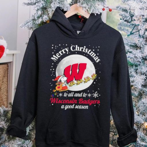 Snoopy Merry Christmas To All And To All A Wisconsin Badgers A Good Season Shirt