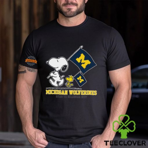 Snoopy Michigan Wolverines Road To Oklahoma City flag shirt