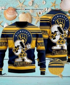 Snoopy Milwaukee Brewers Ugly Christmas Sweater