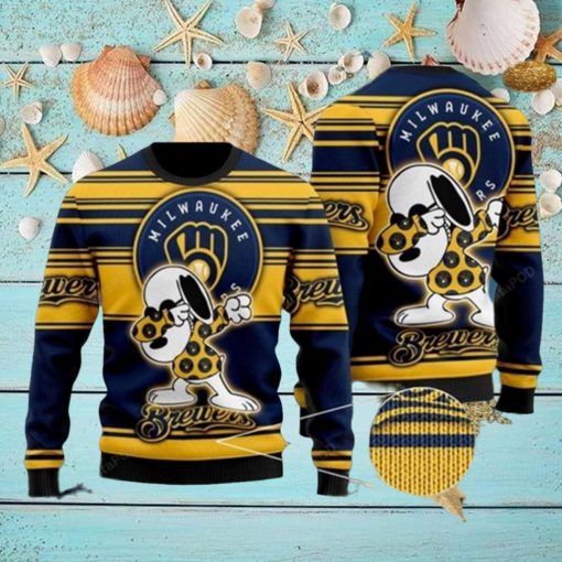 Snoopy Milwaukee Brewers Ugly Christmas Sweater