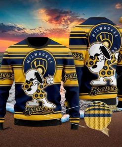 Snoopy Milwaukee Brewers Ugly Christmas Sweater