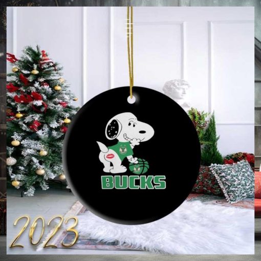 Snoopy Milwaukee Bucks Sexy 2023 Ornament