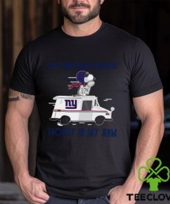 Snoopy New York Giants on a dark desert highway trophy in my arm shirt