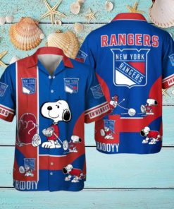 Snoopy New York Rangers Hockey Hawaiian Aloha Shirt