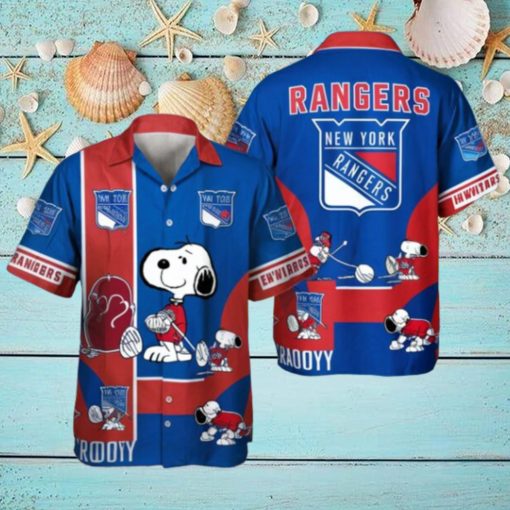 Snoopy New York Rangers Hockey Hawaiian Aloha Shirt