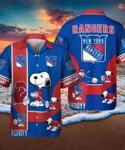 Snoopy New York Rangers Hockey Hawaiian Aloha Shirt