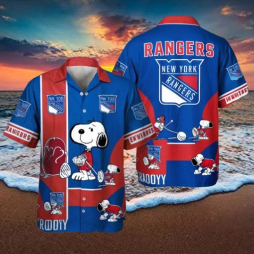 Snoopy New York Rangers Hockey Hawaiian Aloha Shirt