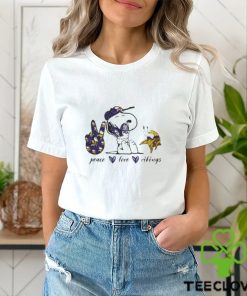 Snoopy Peace Love Minnesota Vikings Shirt