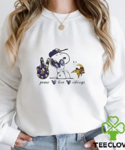 Snoopy Peace Love Minnesota Vikings Shirt