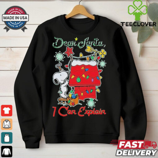 Snoopy Peanuts Dear Santa I Can Explain Merry Christmas T Shirt