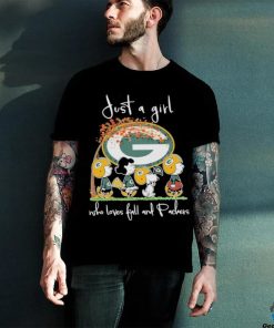 Snoopy Peanuts Just A Girl Who Loves Fall And Green Bay Packers Shirt