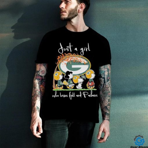 Snoopy Peanuts Just A Girl Who Loves Fall And Green Bay Packers Shirt