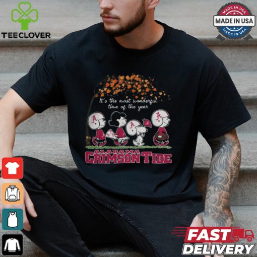 Snoopy Peanuts X Alabama Crimson Tide Fall It’S The Most Beautiful Time Of The Year Shirt