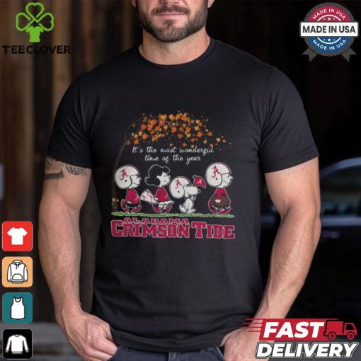 Snoopy Peanuts X Alabama Crimson Tide Fall It’S The Most Beautiful Time Of The Year Shirt