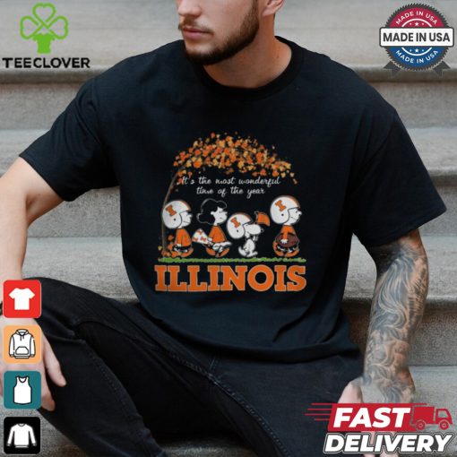 Snoopy Peanuts X Illinois Fighting Illini Fall It’S The Most Beautiful Time Of The Year Shirt