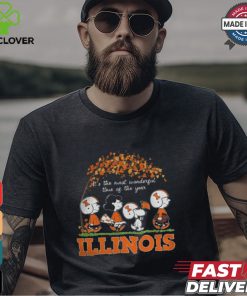 Snoopy Peanuts X Illinois Fighting Illini Fall It'S The Most Beautiful Time Of The Year Shirt