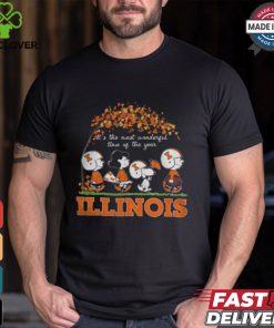 Snoopy Peanuts X Illinois Fighting Illini Fall It'S The Most Beautiful Time Of The Year Shirt