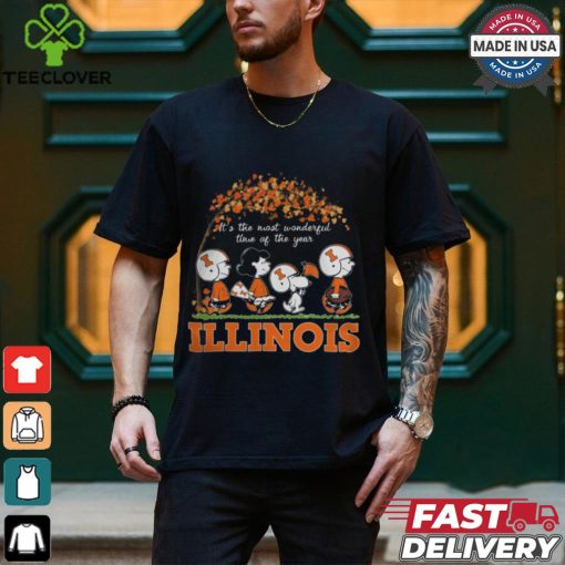 Snoopy Peanuts X Illinois Fighting Illini Fall It’S The Most Beautiful Time Of The Year Shirt