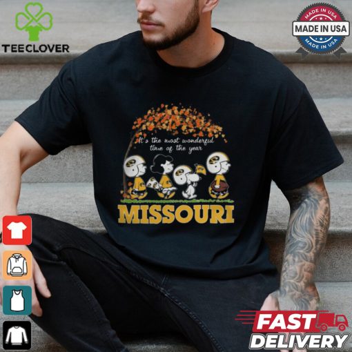 Snoopy Peanuts X Missouri Tigers Fall It’S The Most Beautiful Time Of The Year hoodie, sweater, longsleeve, shirt v-neck, t-shirt