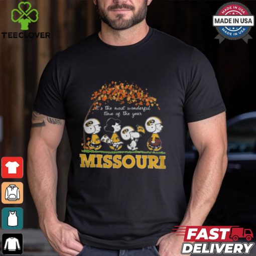 Snoopy Peanuts X Missouri Tigers Fall It’S The Most Beautiful Time Of The Year hoodie, sweater, longsleeve, shirt v-neck, t-shirt