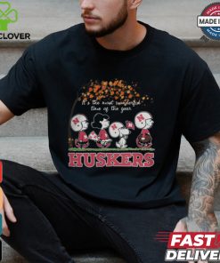 Snoopy Peanuts X Nebraska Cornhuskers Fall It'S The Most Beautiful Time Of The Year Shirt