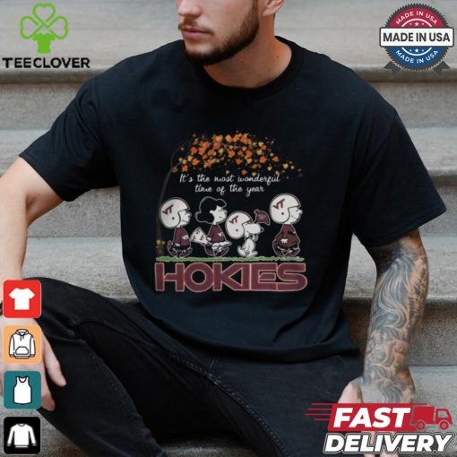 Snoopy Peanuts X Virginia Tech Hokies Fall It’S The Most Beautiful Time Of The Year Shirt