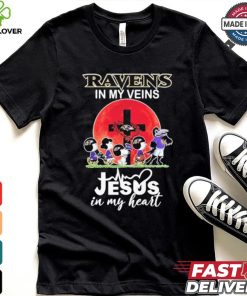 Snoopy Ravens In My Veins Jesus In My Heart Moon Shirt