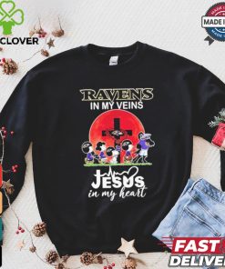 Snoopy Ravens In My Veins Jesus In My Heart Moon Shirt